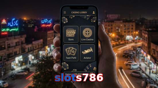 Main screen of Slots786 app page for PK players
