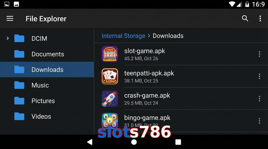 Main screen of Slots786 gameapk page for PK players
