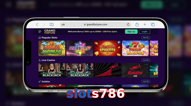 Main screen of Slots786 ios page for PK players
